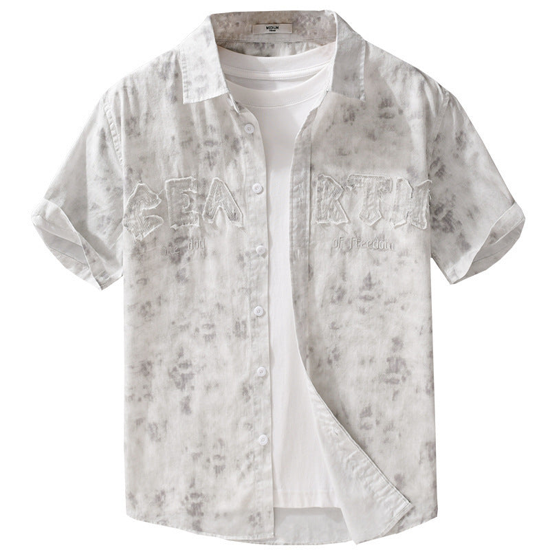 Summer Menswear Hanging Dyed Printed Simple Short Sleeve - D&A
