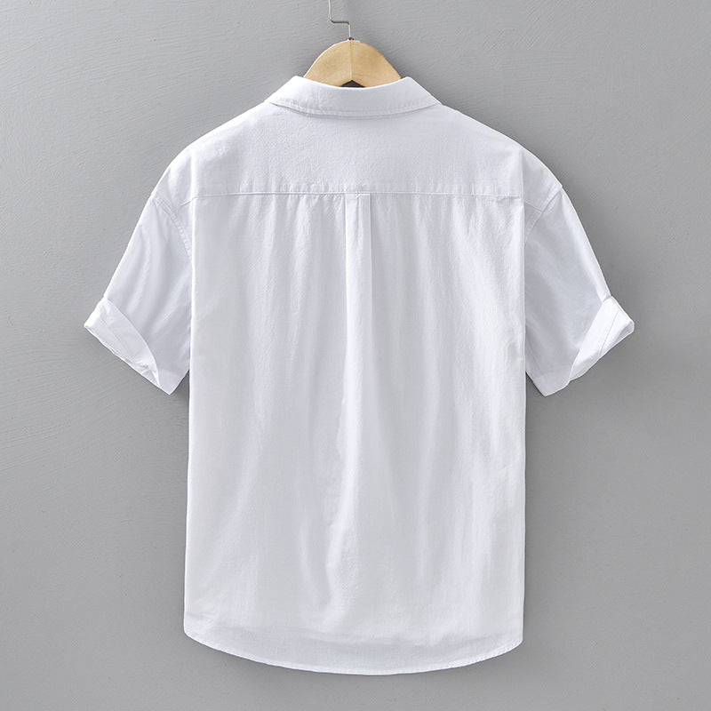 Summer Menswear Casual Short-sleeved Cotton Shirt - D&A