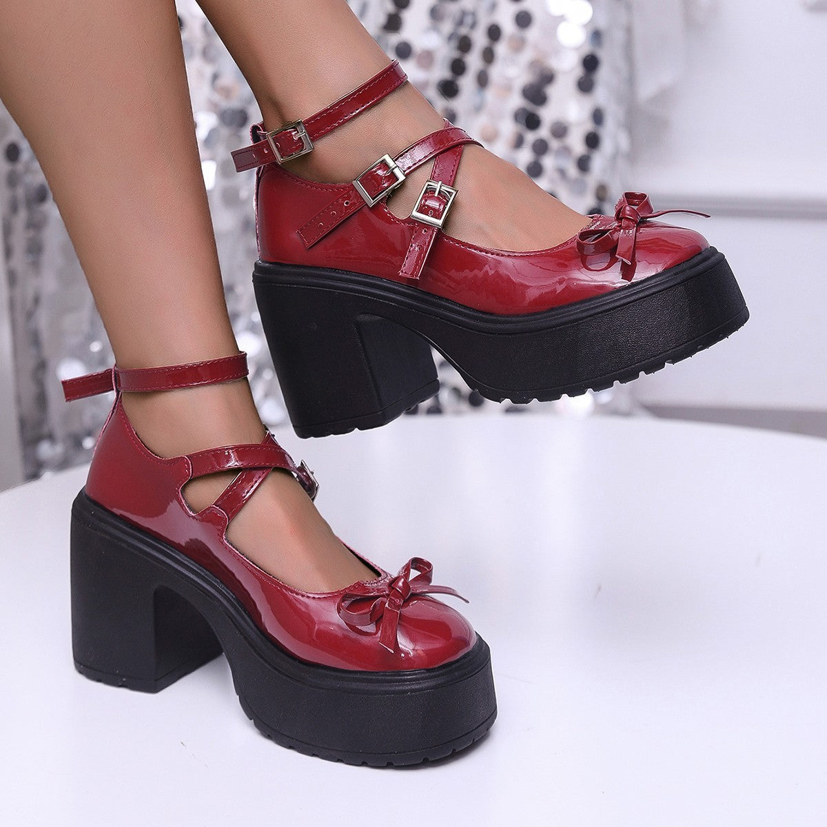 Women's Thick-soled Lace-up Loafers Fall Versatile British Leather Shoes - D&A
