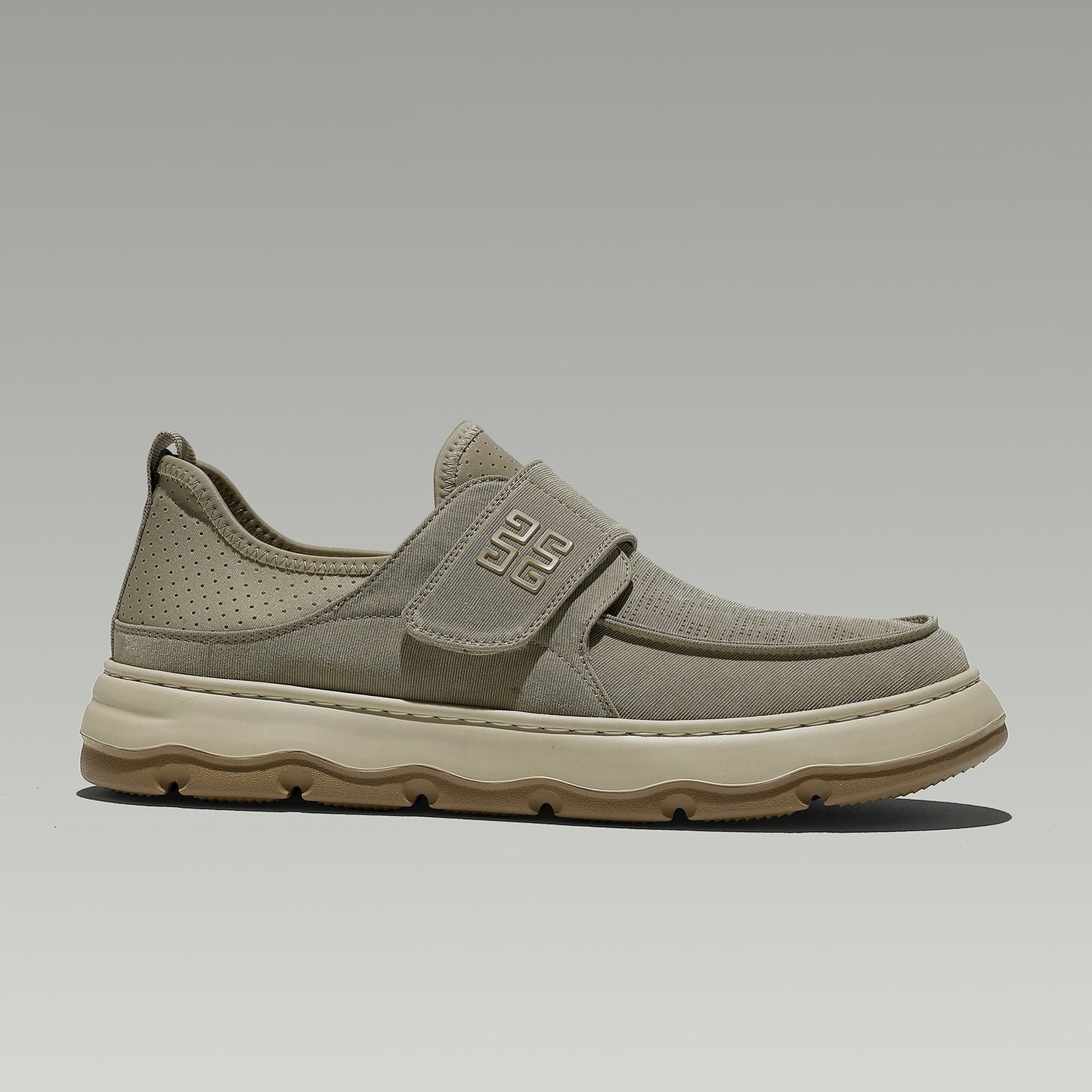 Perforated Breathable Velcro Casual All-matching Men's Shoes - D&A
