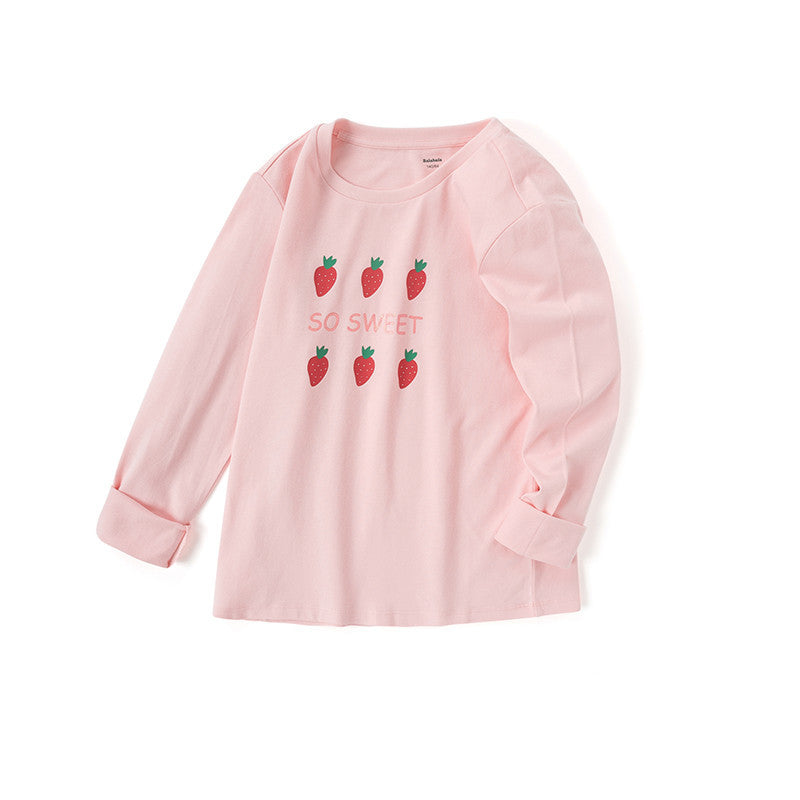 Children's Clothing Girls T-shirts Long-sleeved Girls Big Kids Sweet Cotton Bottoming Shirt - D&A