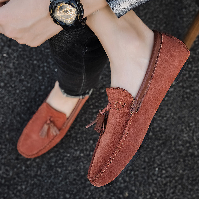 Pigskin All-match Men's Tods Casual Shoes Street Hipster High Wine Red - D&A