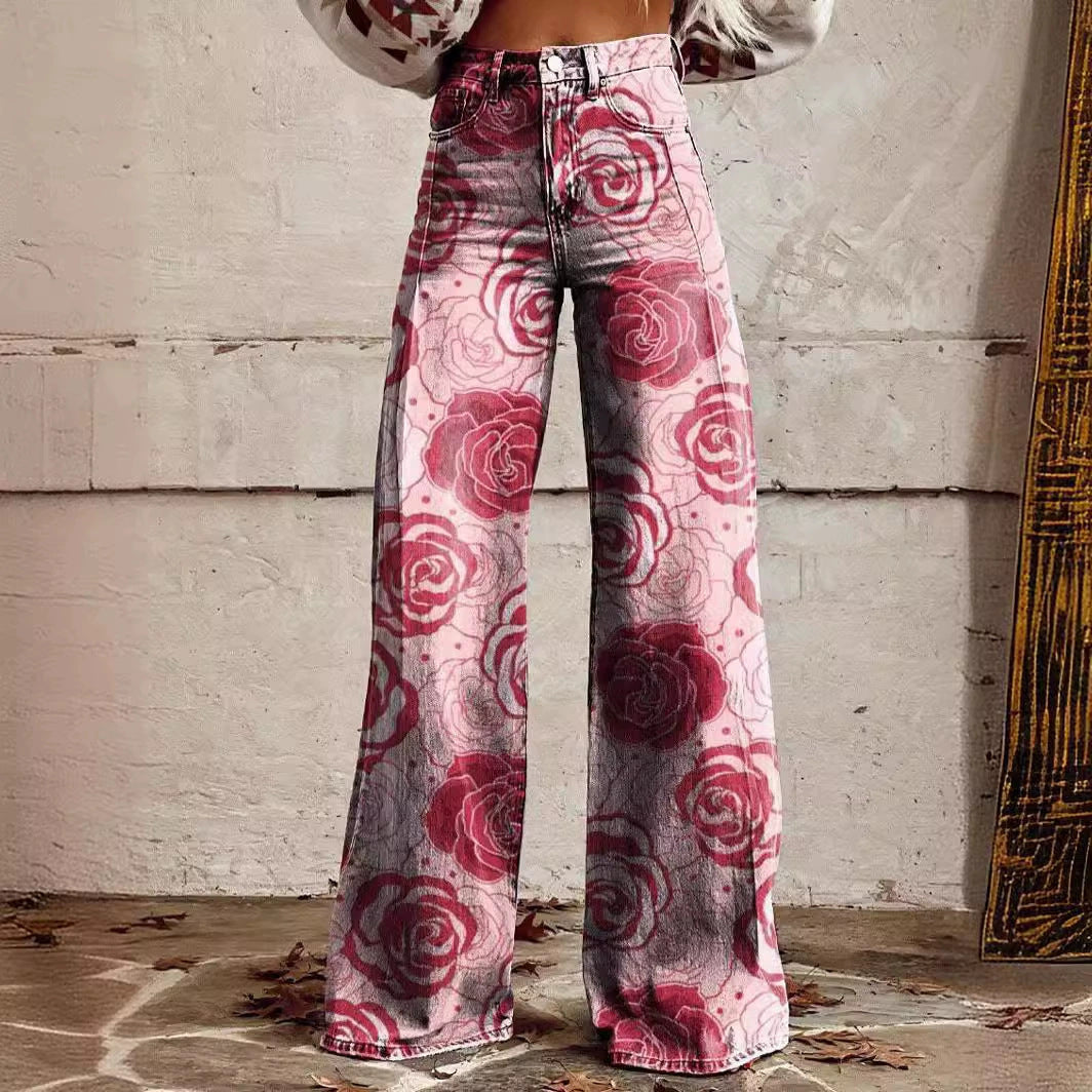 Hot Selling Plus Size Women's Casual Pants Thin Imitation Jeans G - D&A