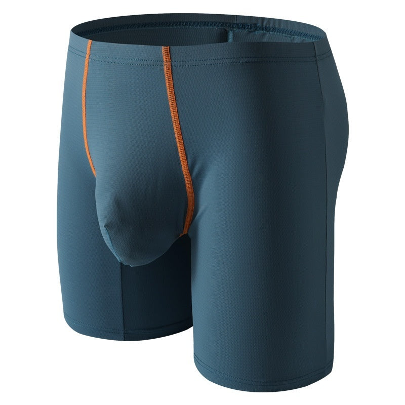 Lengthened Underwear Ice Silk Sexy Men's Boxers Mid-waist U Convex Sexy Quick-drying - D&A
