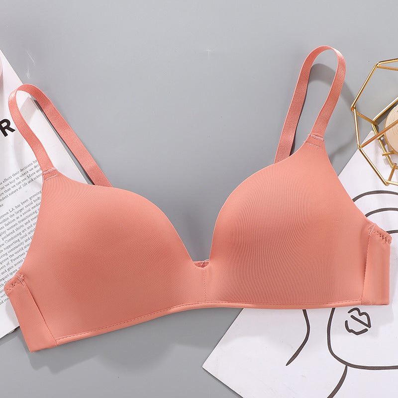 No Rims Underwear Ladies Bra Breathable Gather Bra Orange - D&A
