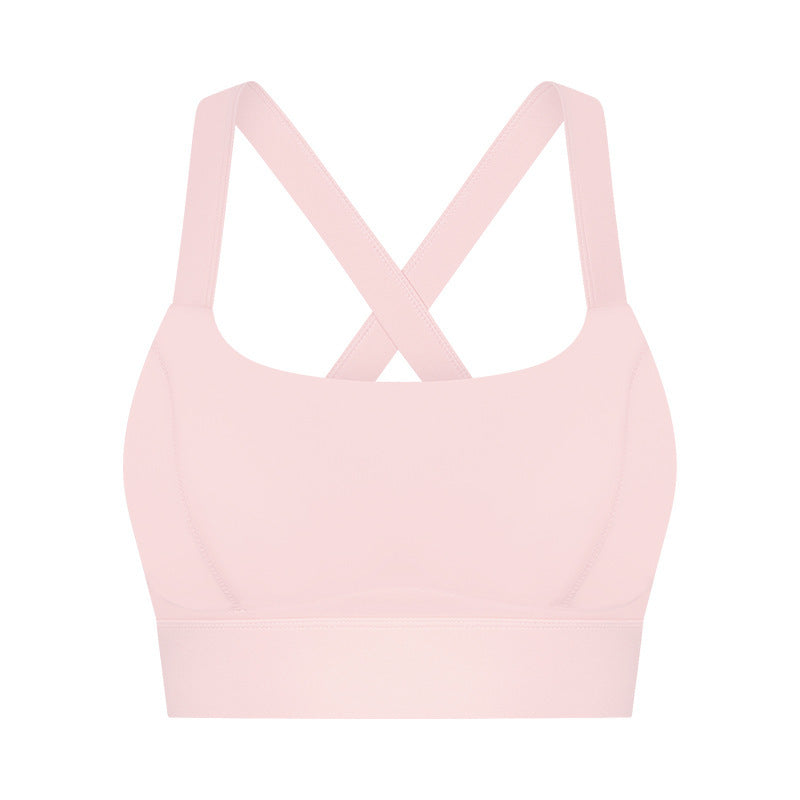 Nude Feel High Elastic Breast Holding Sports Bra Bra Thin Pink - D&A