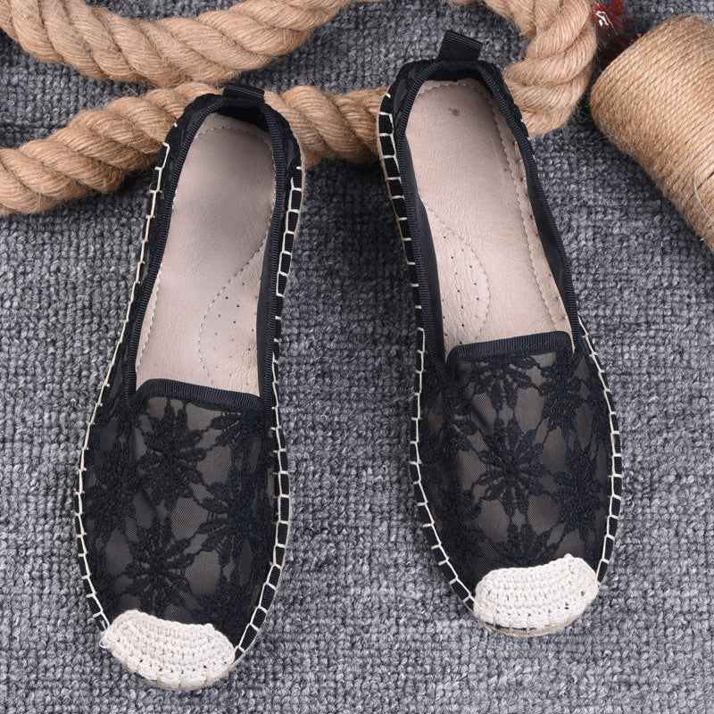 Thin Pumps Linen Fisherman Shoes For Women - D&A