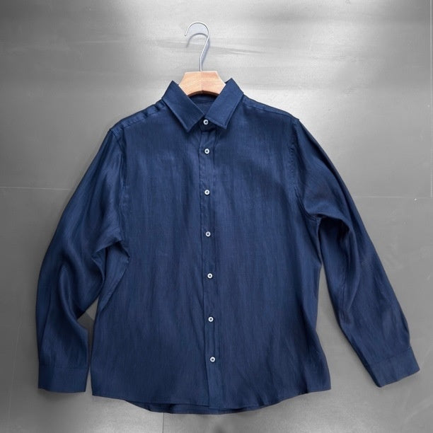 Men's Spring Long Sleeve Shirt Navy Blue - D&A