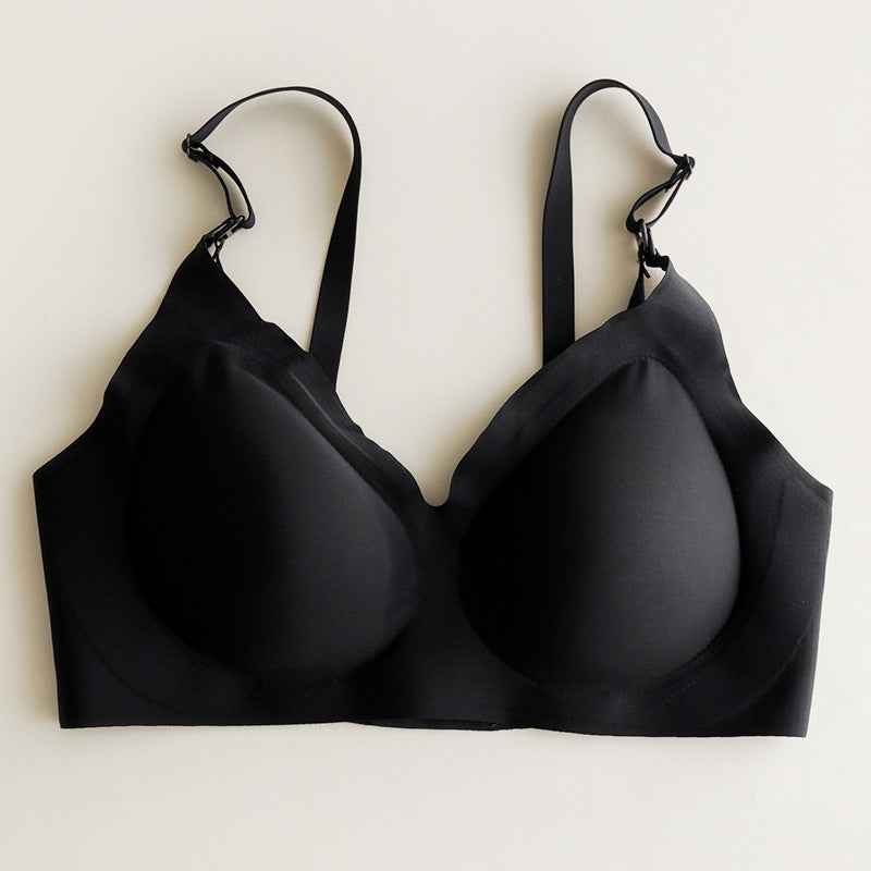 Plus Size Front Buckle Bra Nursing Bra Nursing Underwear Black - D&A