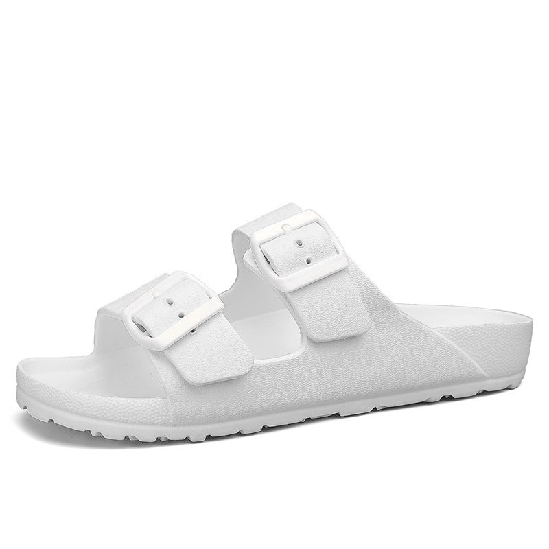 Men's Casual Soft Bottom Outdoor Boken Sandals White - D&A