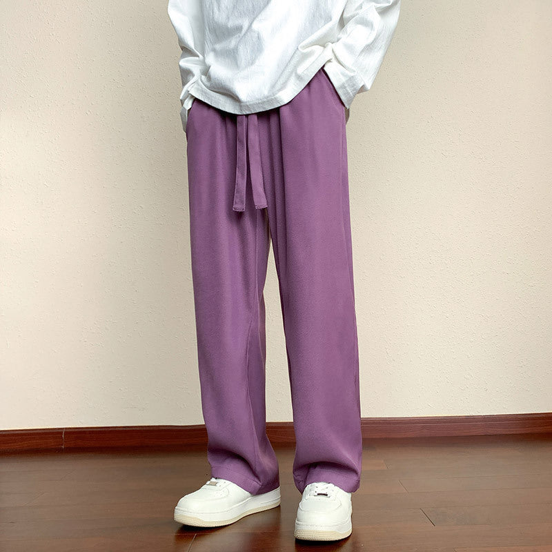 Trendy Hong Kong Style Loose American Casual Wide-leg Pants Purple - D&A