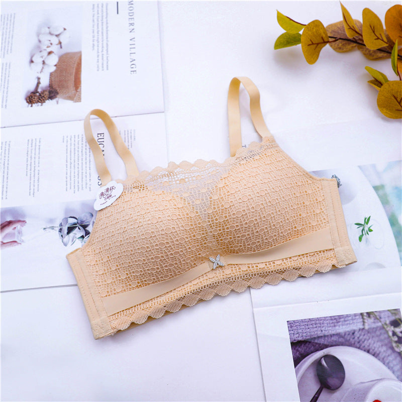 Sweet lace bra Skin color Single - D&A