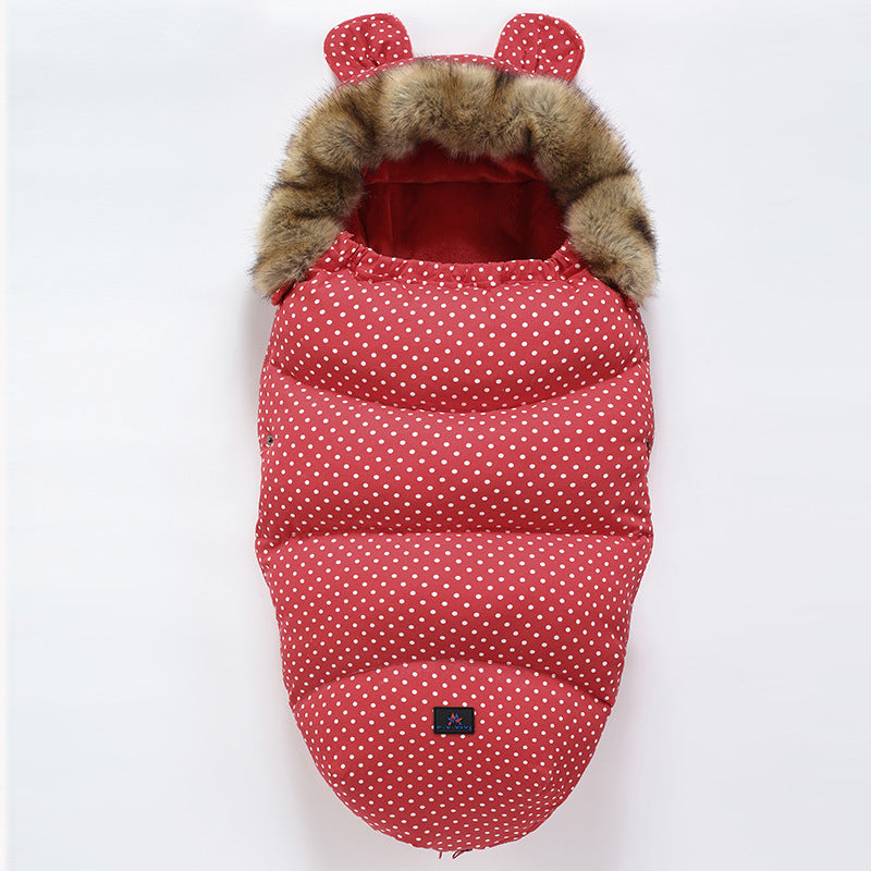 New baby stroller sleeping bag Red dots 100cm - D&A