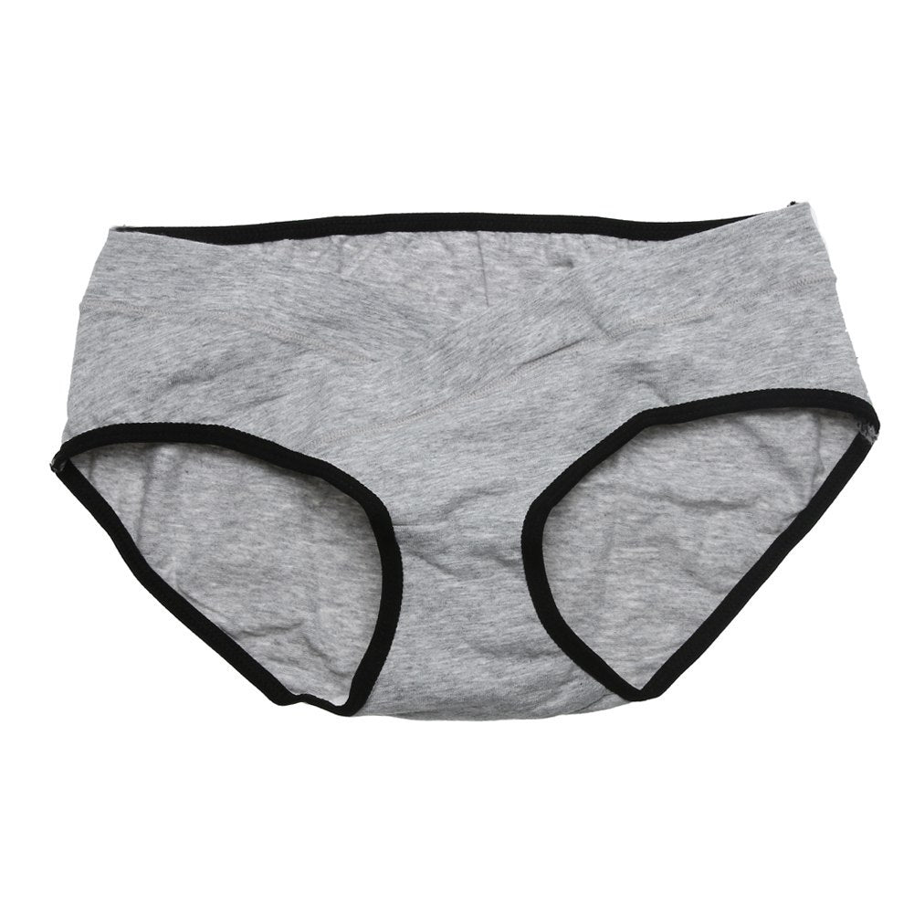 Soft Cotton Belly Support Panties for Pregnant Women Maternity Underwear Breathable V-Shaped Low Waist Panty Gray - D&A