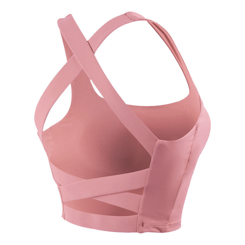 Cross back bra Rose red - D&A