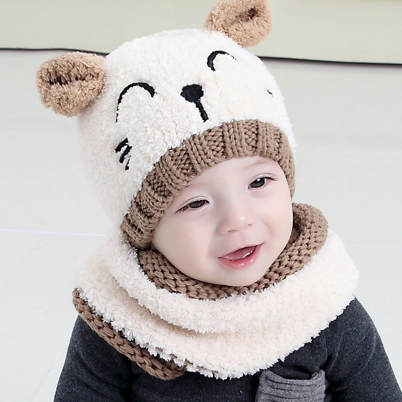 Wool scarf baby hat - D&A