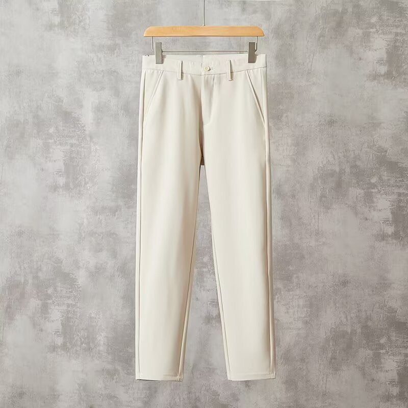 Comfort And Casual Men's Slim-fit Straight Trousers Khaki - D&A