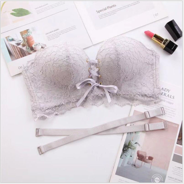 Lace gathered bra Grey - D&A