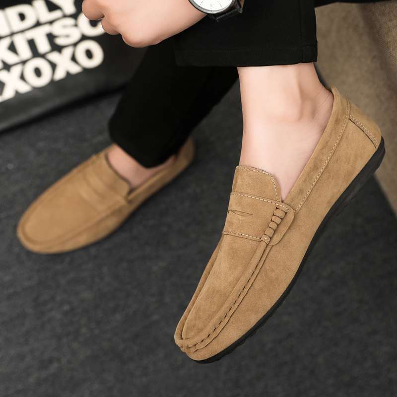 Men's Gommino Korean Fashion Slip-on Khaki - D&A