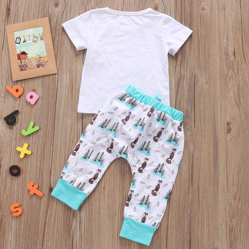 Newborn Baby Clothes Set T-shirt Tops Pants Little Boys and Girls Outfits - D&A