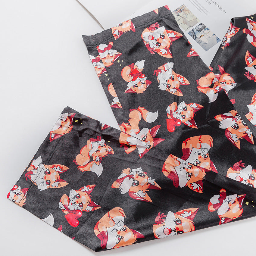 Printed underwear suspender pajamas housewear women - D&A