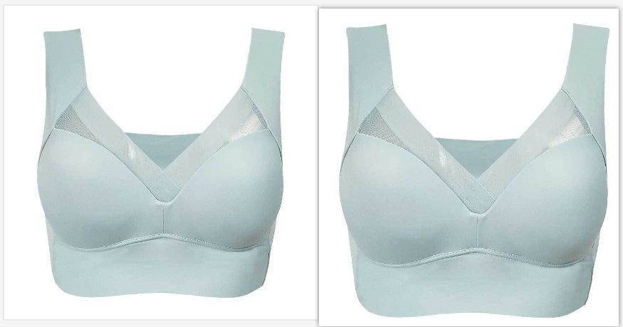 Plus Size Thin Bra Accessory Breast Push Up Bra Light Blue Light Blue - D&A