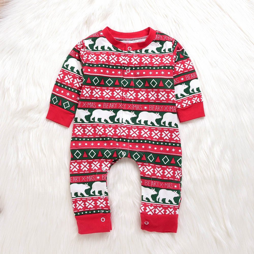 Infant Baby Boys Girls Christmas Santa XMAS Letter Plaid Romper Jumpsuit Outfits baby clothes winter clothe 2 - D&A