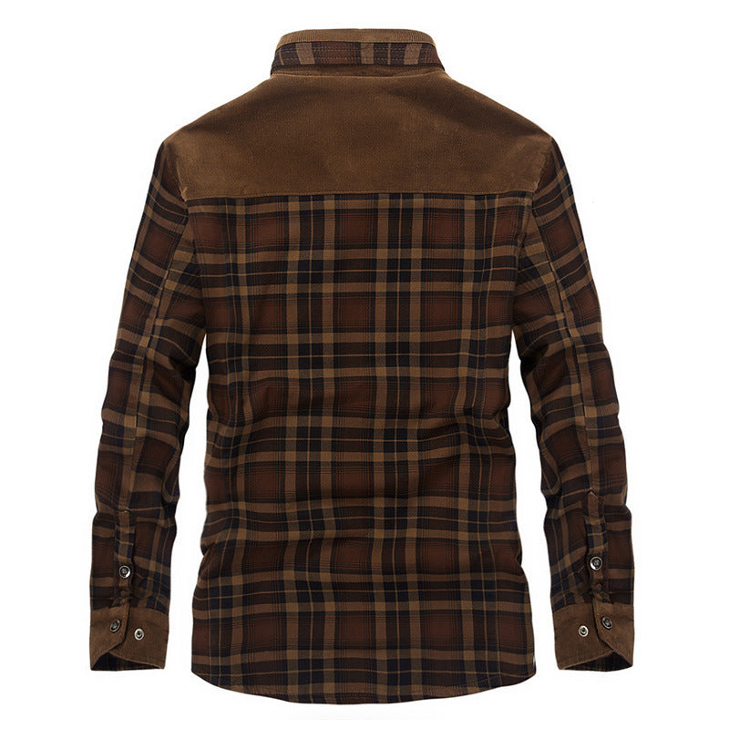 Winter Jacket Men Thicken Warm Fleece Jackets Coats Pure Cotton Plaid Jacket Military Clothes - D&A