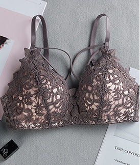 Lace gathered bra Grey - D&A