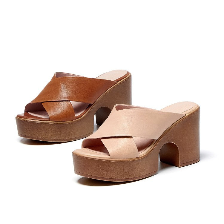 Summer Casual Retro Thick Bottom Chunky Heel Women's Roman Style Sandals - D&A