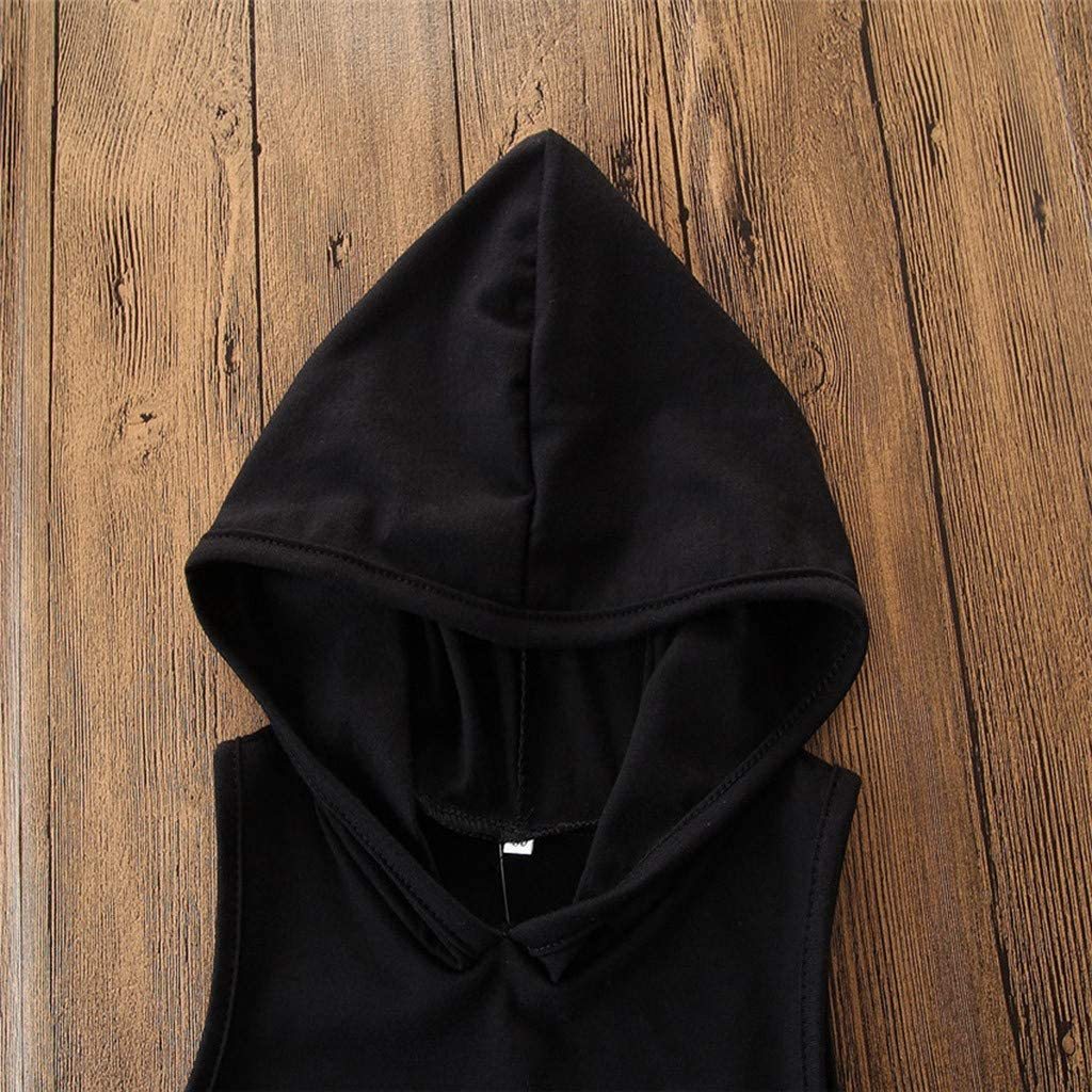 2PCS Toddler Kids Baby Boy Sleeveless Hooded Clothes T-shirt Tops Camo Pants Outfits - D&A