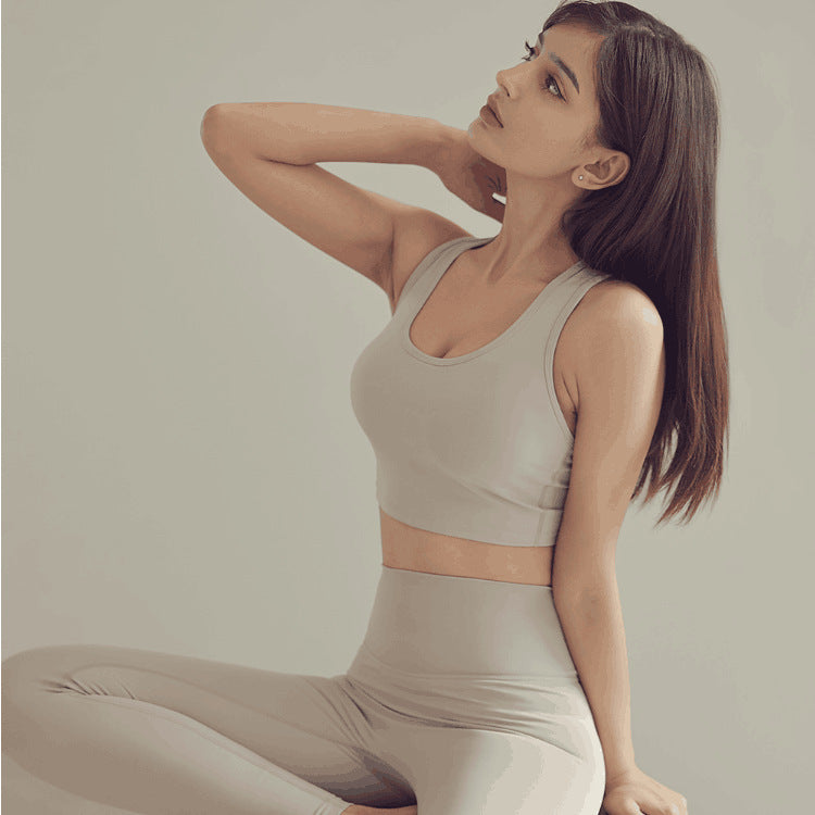 Two-Piece Running Bra Bare rice suit - D&A