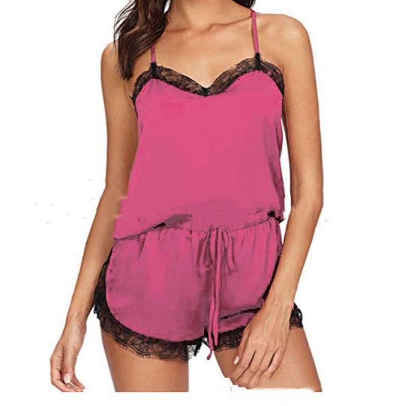 Sexy Lingerie Summer Home Pajamas Pink - D&A