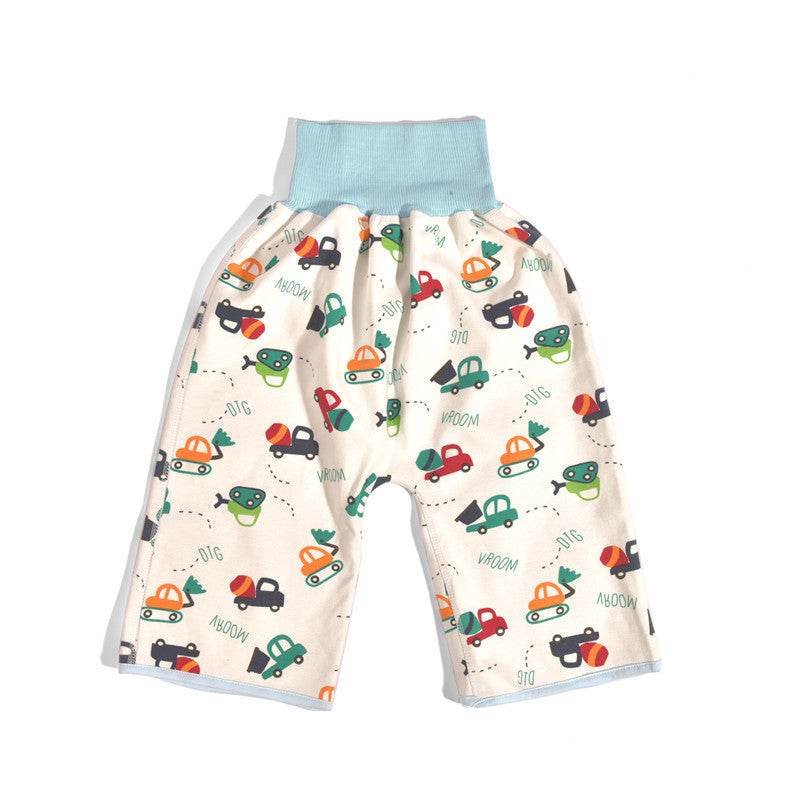 Baby Belly Protection High Waist Diaper Blue car One size - D&A
