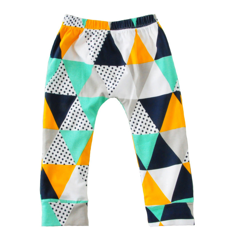Children's Clothing Boy Suit Short-Sleeved T-Shirt Blue Letter Arrow Geometric Pants Baby Two-Piece Suit - D&A