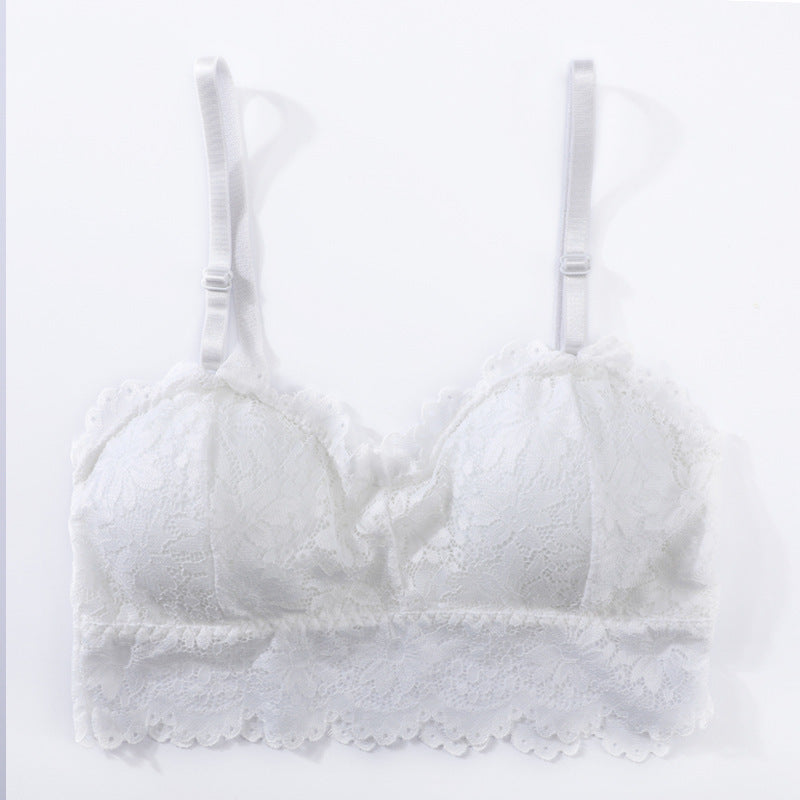 Lace Beauty Strap Bra Padding Bra White One size - D&A