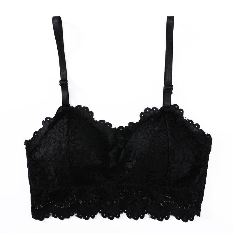 Lace Beauty Strap Bra Padding Bra Black One size - D&A