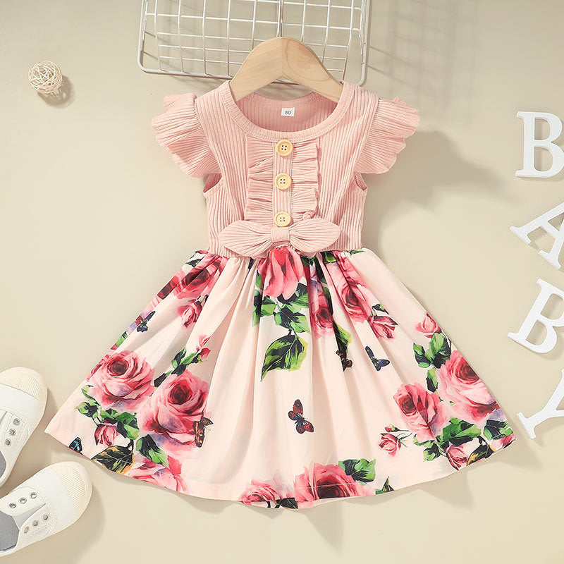 Toddler Kids Baby Girls Clothes Summer Girls Dress Pink - D&A