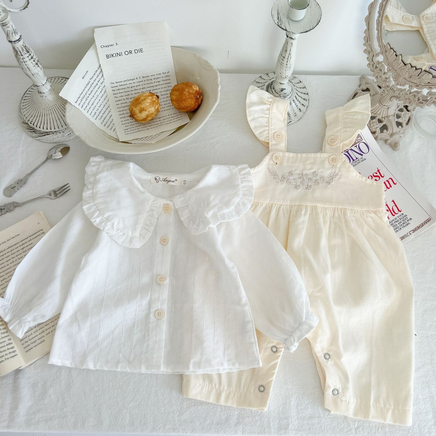 Baby Girl's Loose Adjustable Suspender Romper - D&A