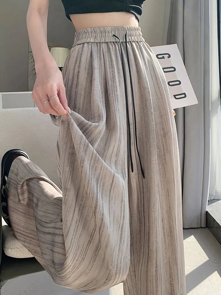 Summer Lazy Small Wide-leg Pants For Women Khaki - D&A