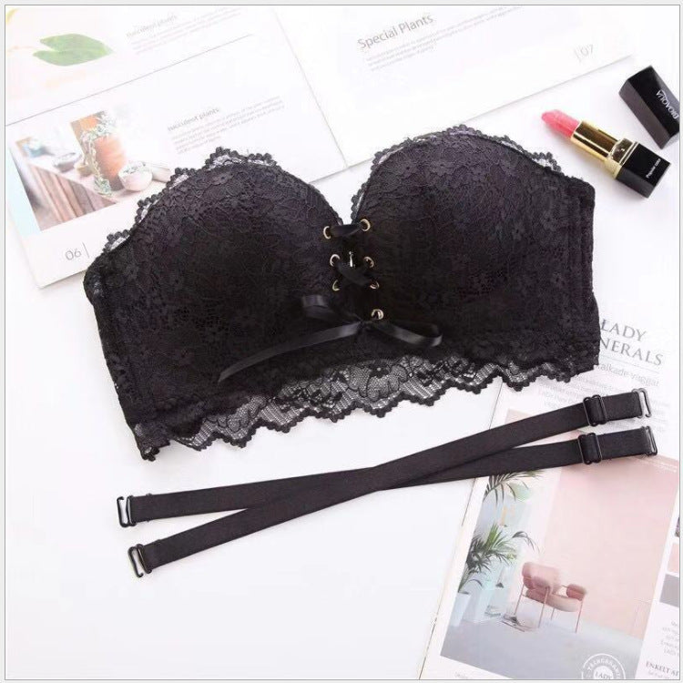 Lace gathered bra Black - D&A