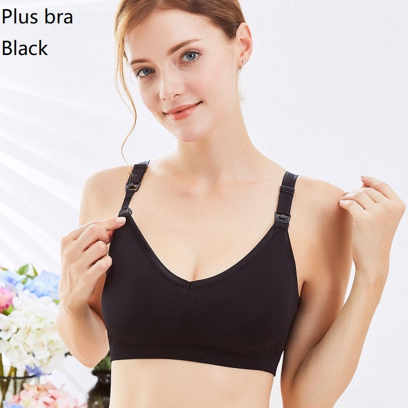 Maternity nursing bra breastfeeding bra pregnant women underwear yoga bra Black - D&A