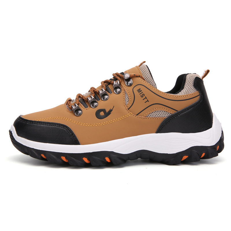 Outdoor Hiking Shoes Outdoor Adventure Camping Hiking Boots Men Yellowish Brown - D&A
