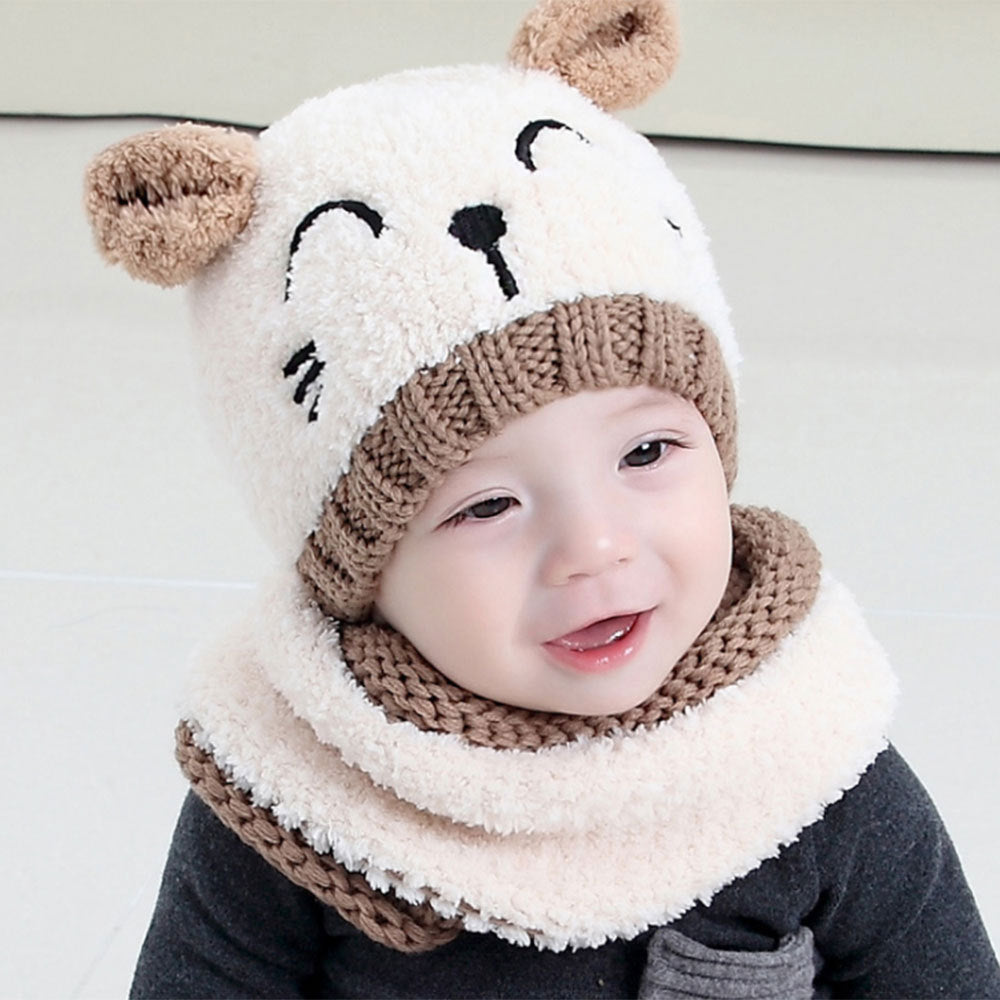 Wool scarf baby hat - D&A