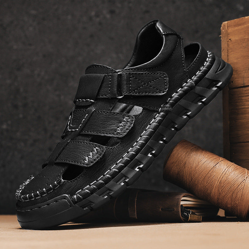Men's Simple All-match Leather Non-slip Sandals - D&A