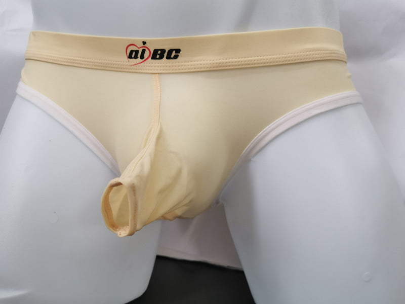 Men's Underwear Thin Ice Silk Bazooka Briefs Skin Color - D&A