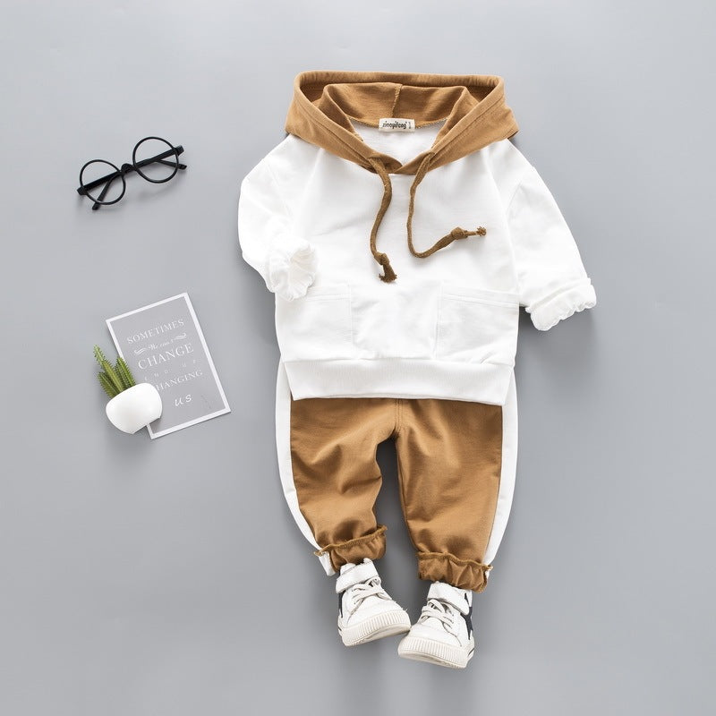 Western style 1 year old baby sweater two-piece White - D&A