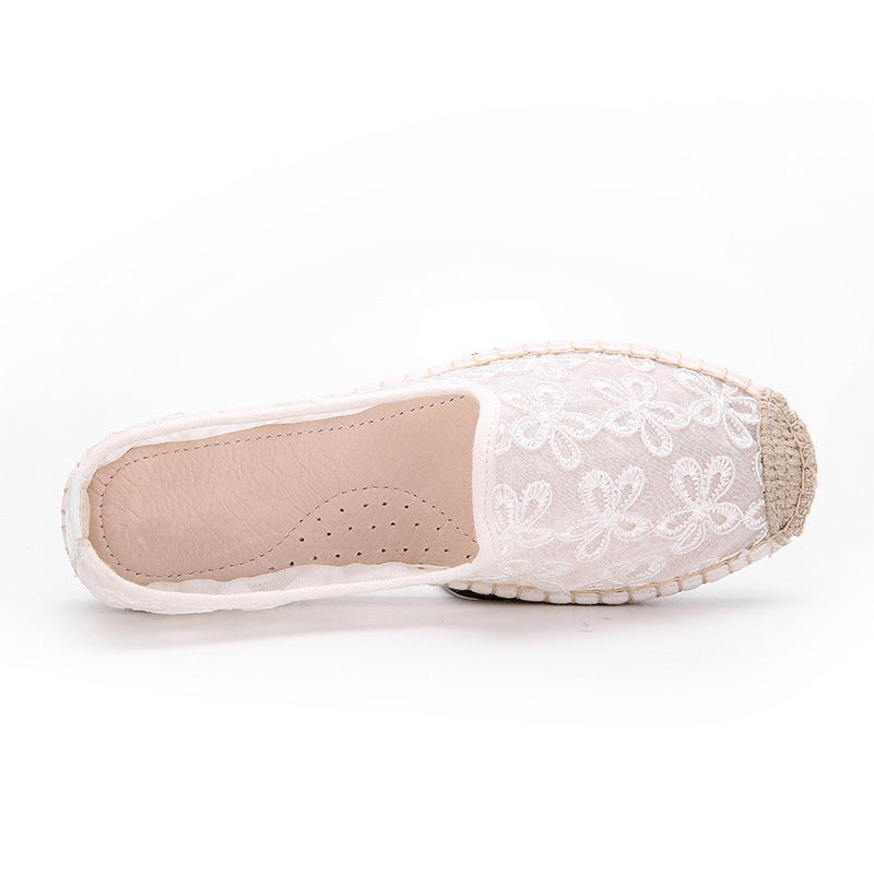 Thin Pumps Linen Fisherman Shoes For Women - D&A