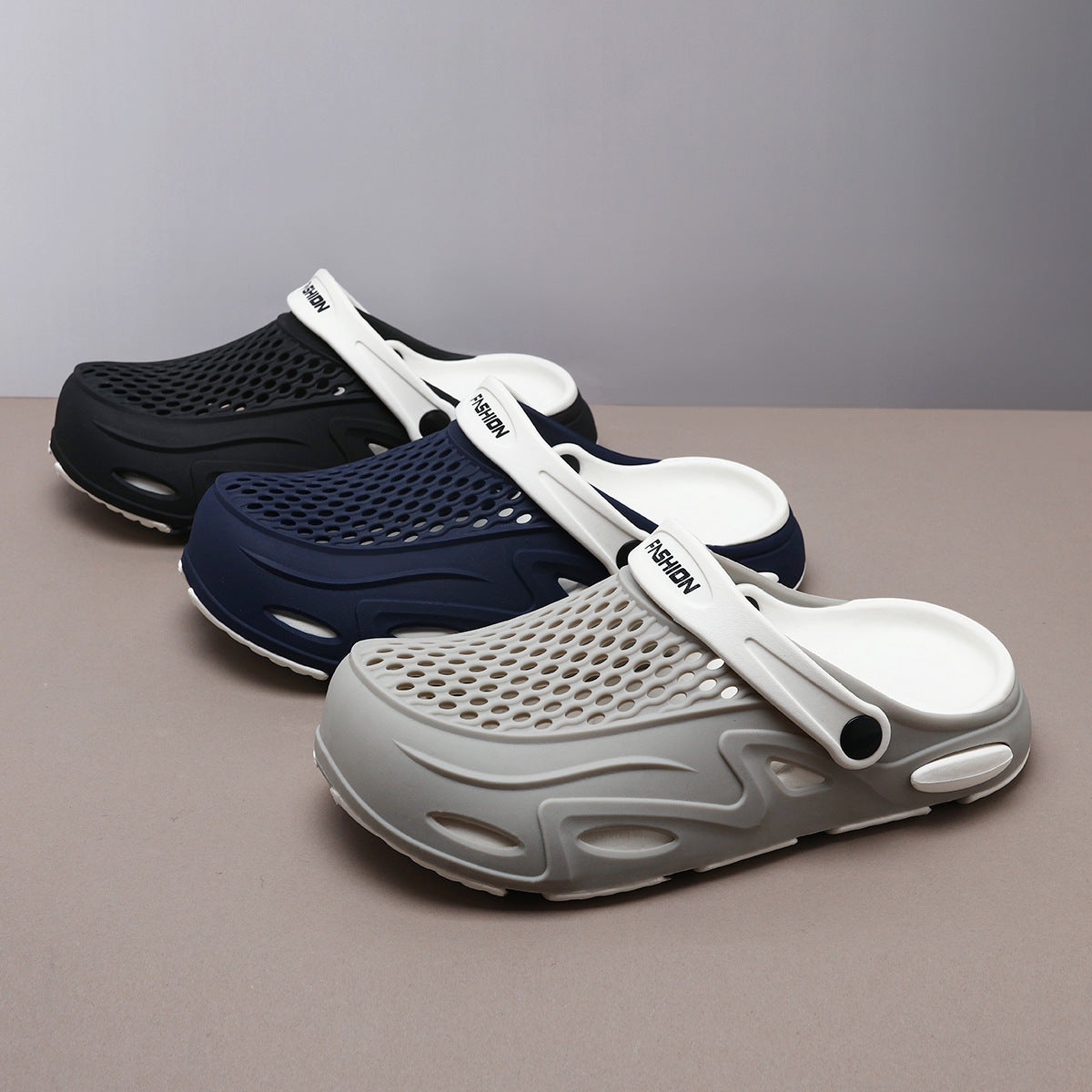 Men's Summer Closed Toe Non-slip Breathable Beach Slippers - D&A