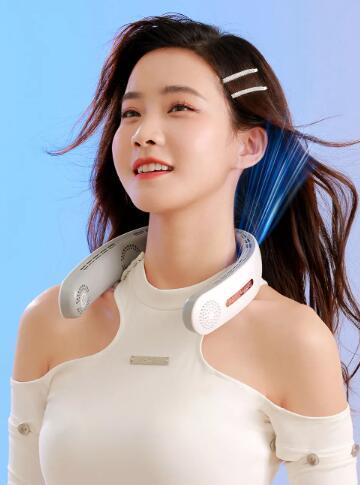 Lazy Mute Outdoor Sports USB Folding Leafless Hanging Neck Electric Fan - D&A